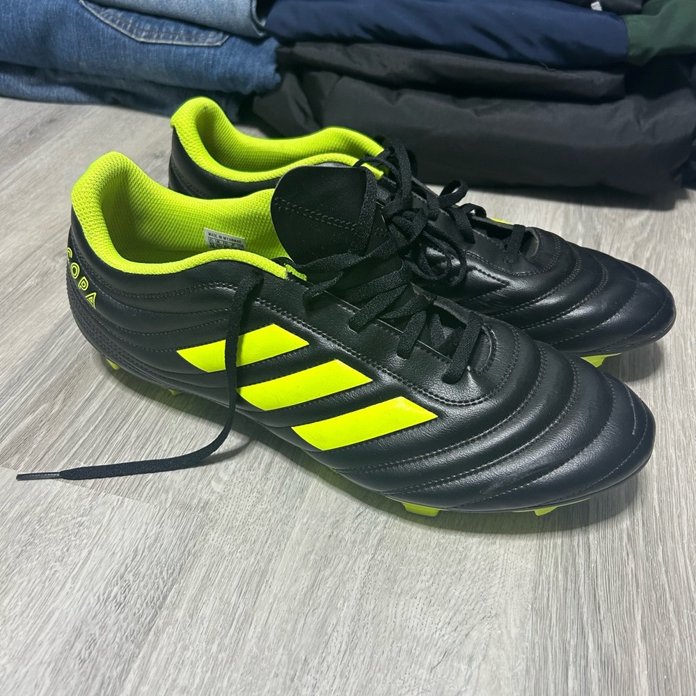 adidas Black and Neon Yellow Athletic Shoes
